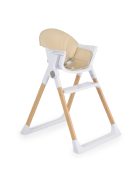 ALMOND etetőszék bőr ülés fa lábakkal BÉZS