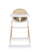 ALMOND etetőszék bőr ülés fa lábakkal BÉZS