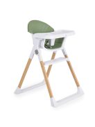 ALMOND etetőszék bőr ülés fa lábakkal ZÖLD