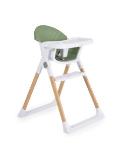 ALMOND etetőszék bőr ülés fa lábakkal ZÖLD