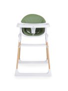 ALMOND etetőszék bőr ülés fa lábakkal ZÖLD