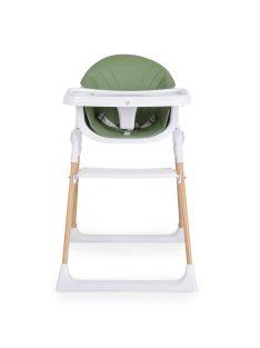 ALMOND etetőszék bőr ülés fa lábakkal ZÖLD