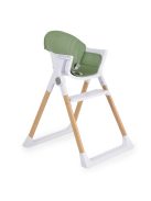 ALMOND etetőszék bőr ülés fa lábakkal ZÖLD