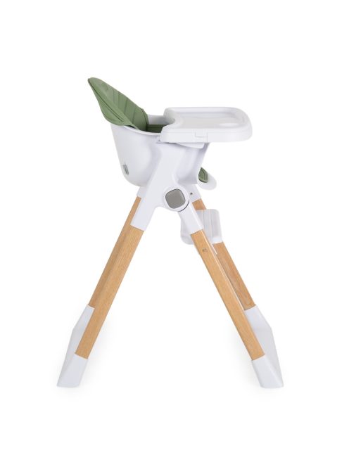 ALMOND etetőszék bőr ülés fa lábakkal ZÖLD