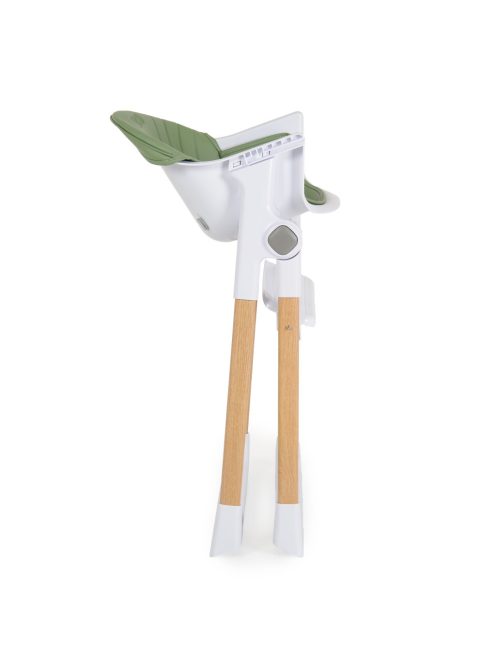 ALMOND etetőszék bőr ülés fa lábakkal ZÖLD