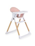 ALMOND etetőszék bőr ülés fa lábakkal PINK