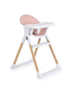 ALMOND etetőszék bőr ülés fa lábakkal PINK