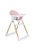 ALMOND etetőszék bőr ülés fa lábakkal PINK