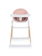 ALMOND etetőszék bőr ülés fa lábakkal PINK