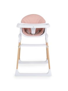 ALMOND etetőszék bőr ülés fa lábakkal PINK