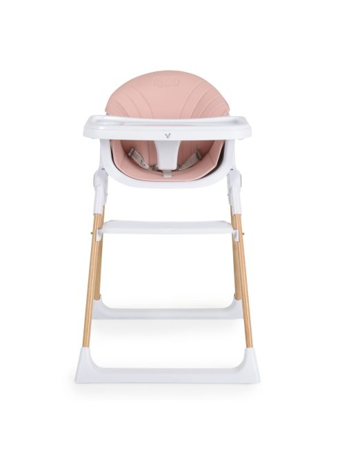 ALMOND etetőszék bőr ülés fa lábakkal PINK