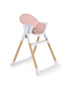 ALMOND etetőszék bőr ülés fa lábakkal PINK