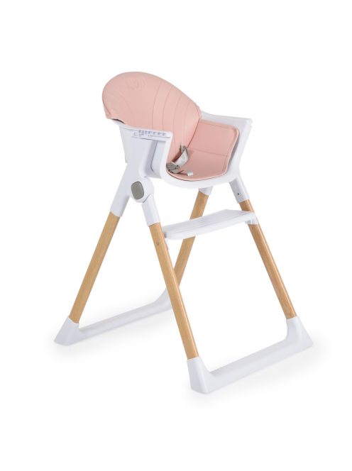 ALMOND etetőszék bőr ülés fa lábakkal PINK