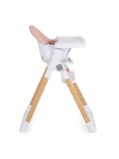 ALMOND etetőszék bőr ülés fa lábakkal PINK