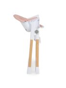 ALMOND etetőszék bőr ülés fa lábakkal PINK