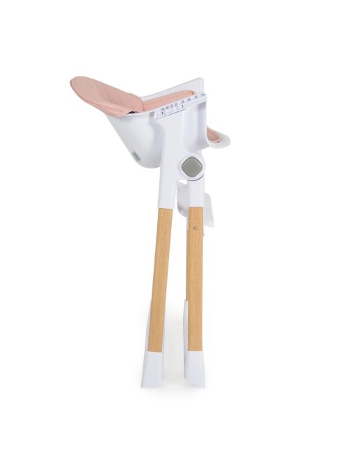 ALMOND etetőszék bőr ülés fa lábakkal PINK