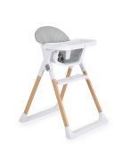 ALMOND etetőszék bőr ülés fa lábakkal SZÜRKE