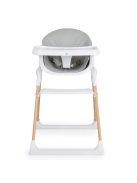 ALMOND etetőszék bőr ülés fa lábakkal SZÜRKE