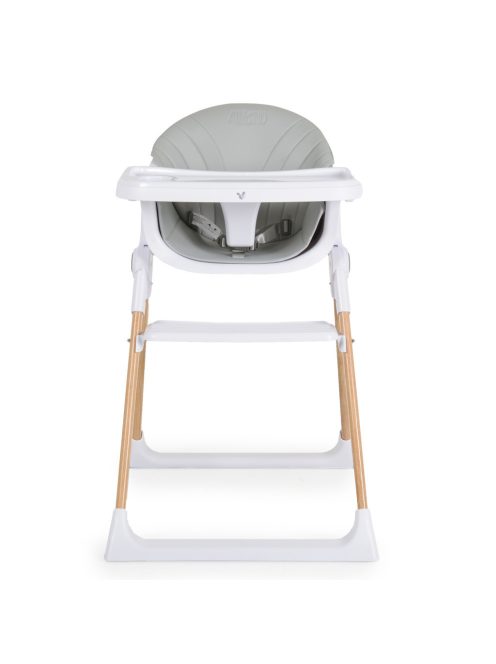 ALMOND etetőszék bőr ülés fa lábakkal SZÜRKE