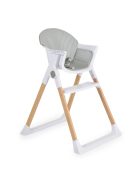 ALMOND etetőszék bőr ülés fa lábakkal SZÜRKE