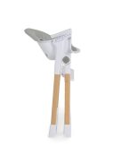 ALMOND etetőszék bőr ülés fa lábakkal SZÜRKE