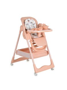   SURPRISE etetőszék szilikon tányérral, evőeszközzel, előkével PINK