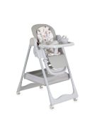 SURPRISE etetőszék szilikon tányérral, evőeszközzel, előkével SZÜRKE