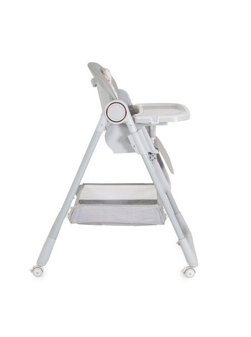 SURPRISE etetőszék szilikon tányérral, evőeszközzel, előkével SZÜRKE