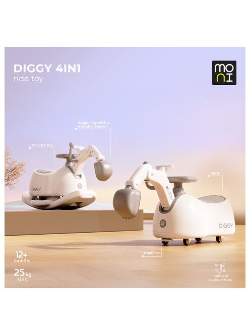 DIGGY 4in1 ráülős kotrógép+hinta+bili