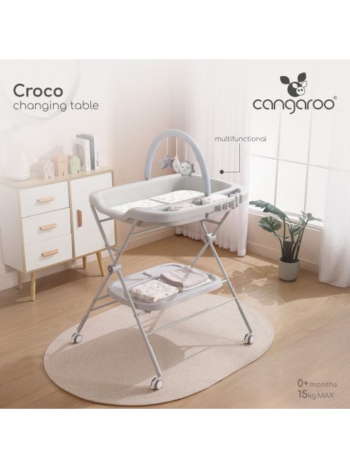 CROCO multifunkciós, összecsukható pelenkázó asztal MENTAZÖLD