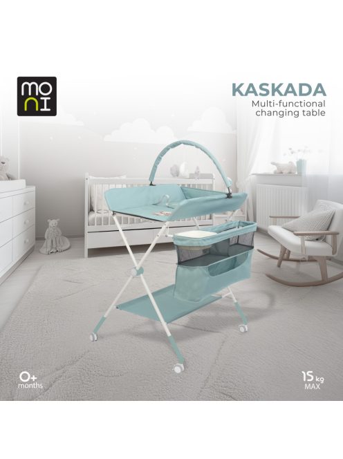 KASKADA multi pelenkázó asztal játékhíddal, tárolókkal MENTA