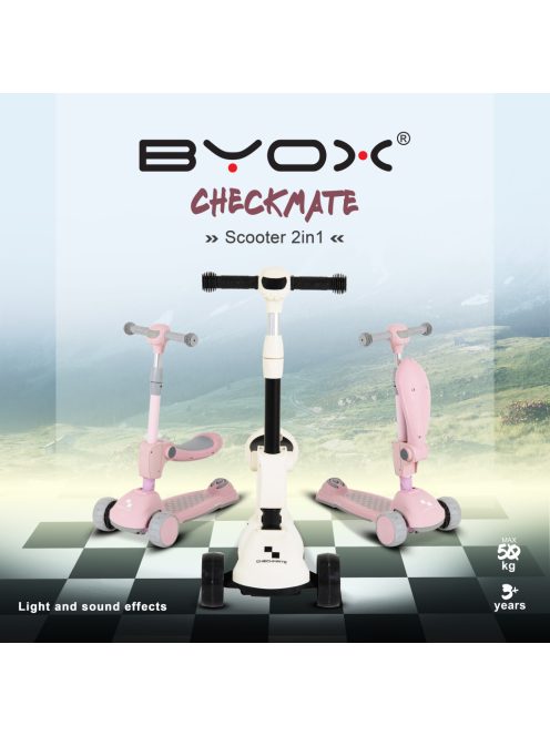 CHECKMATE roller ráülős, átalakítható 50kg-ig PINK