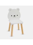 MONI fa asztalka 2 székkel FEHÉR MACIS