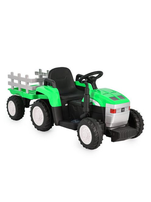 BO DALLAS elektromos traktor trélerrel 12V 140cm ZÖLD