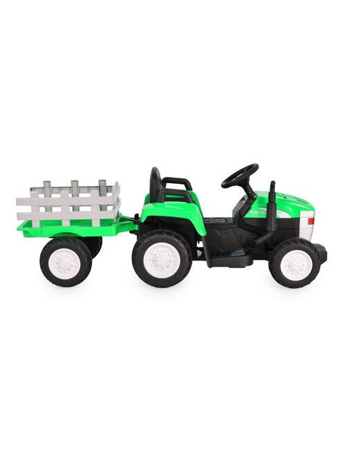 BO DALLAS elektromos traktor trélerrel 12V 140cm ZÖLD