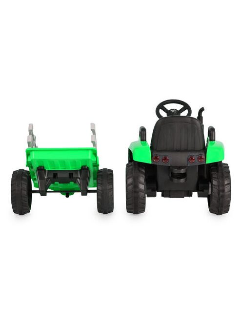 BO DALLAS elektromos traktor trélerrel 12V 140cm ZÖLD