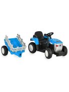 BO DALLAS elektromos traktor trélerrel 12V 140cm KÉK