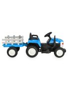 BO DALLAS elektromos traktor trélerrel 12V 140cm KÉK
