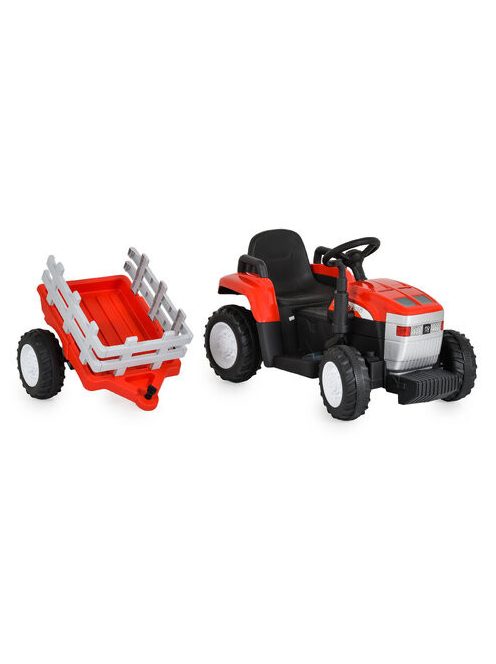 BO DALLAS elektromos traktor trélerrel 12V 140cm PIROS