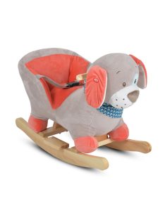 HINTÁZÓ kutyus plüss, zenélő, OLLIE  SZÜRKE/PIROS