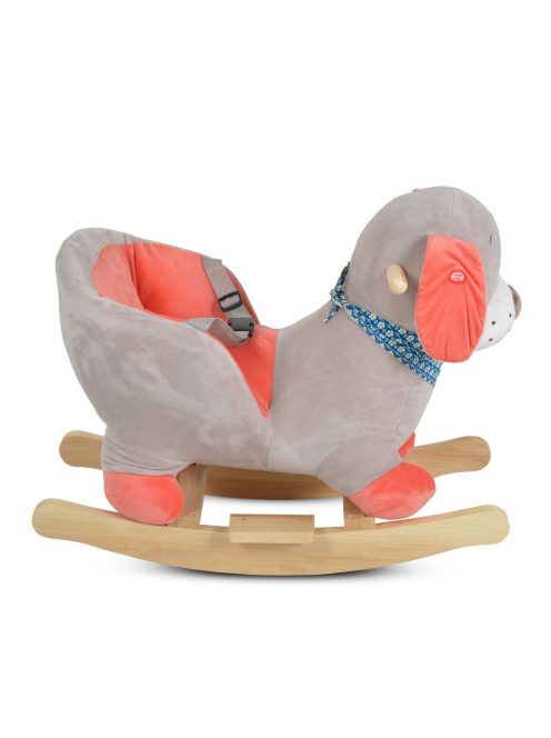 HINTÁZÓ kutyus plüss, zenélő, OLLIE  SZÜRKE/PIROS