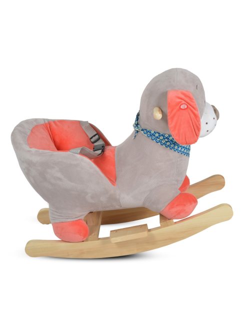 HINTÁZÓ kutyus plüss, zenélő, OLLIE  SZÜRKE/PIROS