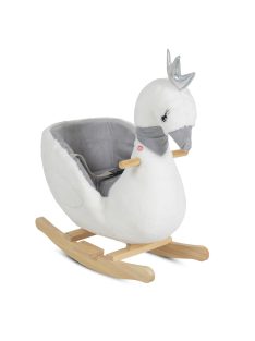 HINTÁZÓ hattyú plüss, zenélő FEHÉR