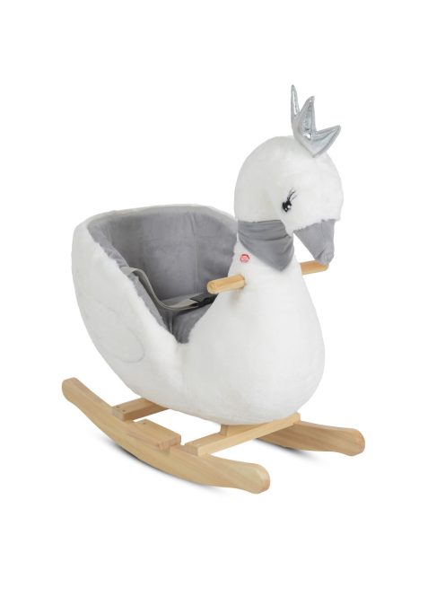 HINTÁZÓ hattyú plüss, zenélő FEHÉR