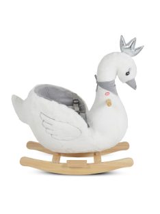 HINTÁZÓ hattyú plüss, zenélő FEHÉR