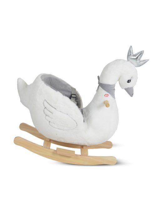 HINTÁZÓ hattyú plüss, zenélő FEHÉR