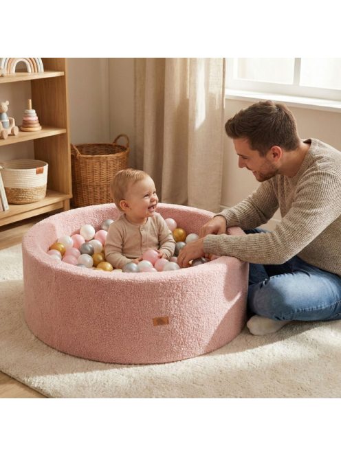 LABDAMEDENCE 90 cm, 200db 5,5cm ARANY labdával RÓZSASZÍN