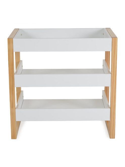 TIMBER fa pelenkázó állvány polccal FEHÉR/NATUR