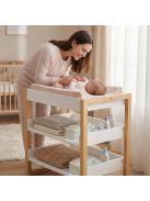 TIMBER fa pelenkázó állvány polccal FEHÉR/NATUR