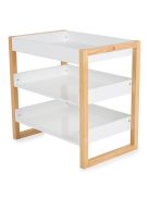 TIMBER fa pelenkázó állvány polccal FEHÉR/NATUR